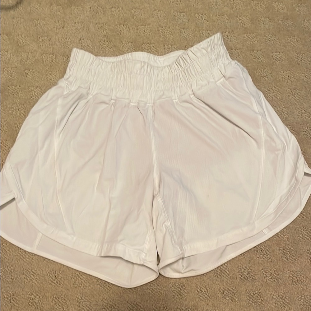 Lululemon Athletica White Athletic Shorts with Elastic Waistband